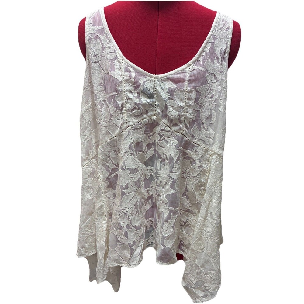 Anthropologie Vanessa Virginia White Lace Whimsical Blouse Size Large